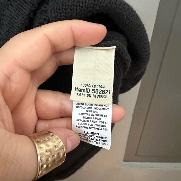 L.L.Bean Black Cable Knit Turtleneck Sweater - Picture 4 of 5